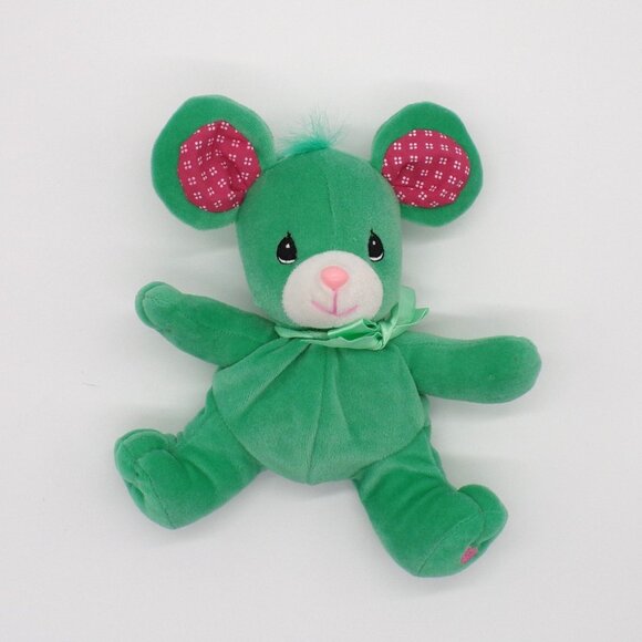 VTG Precious Moments Tender Tails Green Mouse Bean Bag Plush Heart Stuffed 8" - Picture 2 of 7